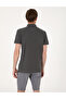 Gray Slim Fit 100% Cotton Non-Curling American Pique Polo Collar Basic T-Shirt 50306154-Vr024 - 5