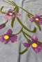 - Özlem 9422 9442 Handmade Felt Needle Embroidered Purple Flower Motif Runner Tablecloth - Green - 4