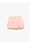 Ribbon Detailed Elastic Waist Gingham Balloon Skirt - 2