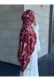 Cotton Mimosa Pattern Shawl - Claret Red - 4