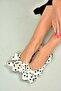 H726809004 White Polka Dot/Black Fabric Women's Ballerinas - 3