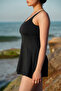Women's Double Strap Inner Leggings with Breast Pad Sea/Pool Swimsuit Dress - 5