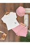 Summer Baby Girl Set with Flower Embroidered Hat