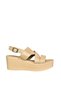 U555750203 Beige Genuine Leather Wedge Heeled Women's Shoes - 6