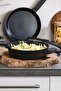 Signature Granite Crushed Oblate Pot Black 22cm Silicone Edged Lid - 2