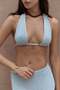 Pangestu Triangle Blue Crop Skirt Knitwear Set - 8