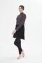 Full Covered Lycra Patterned Skirted Hijab Swimsuit Black 3482-S - 3