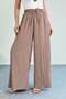 Kraşlı Elastic Waist Modal Wide Leg Palazzo Trousers - Mink - 6