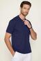 Men's 5-Pack Grey-Light Green-Navy-Green-Black Slim Fit Cotton Solid Pique Polo Neck T-Shirt - 6