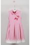 Girl's Lace Embroidered Flower Brooch Pink Dress