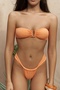 Lahla Strapless Buckle Detailed Orange Bikini Top - 3