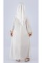Medina Silk Fabric Hijab Prayer Dress with Scarf M00742 Ecru - 2