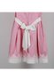 Girl's Lace Embroidered Flower Brooch Pink Dress - 3