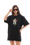 Women's Printed T-Shirt Short Sleeve Crew Neck Regular Fit Comfortable Fit Casual T-Shirt - Black - 4