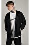 Black Two Thread Basic Oversize Cardigan - 2