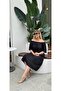 Women's Plus Size Rubber Neck Short Sleeve Sofia Linen Dress 24780 - 6