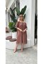 Women's Plus Size Rubber Neck Short Sleeve Sofia Linen Dress 24780 - 5