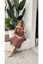 Women's Plus Size Rubber Neck Short Sleeve Sofia Linen Dress 24780 - 4