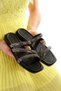 Mia026-1610 Women's Daily Stone Banded Black Platinum Holiday Slippers - 7