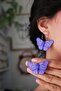 Polymer Clay Blue Butterfly Earrings, Summer Accessory Lucky Butterfly - 6