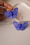 Polymer Clay Blue Butterfly Earrings, Summer Accessory Lucky Butterfly - 7