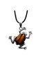 Yiwu Obsidian for Women and Men, Lion's Eye Frog Pendant Necklace - 2
