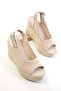 Beige Women's Wedge Heeled Shoes 20671
