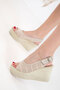 Beige Women's Wedge Heeled Shoes 20671 - 4