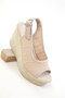 Beige Women's Wedge Heeled Shoes 20671 - 3