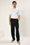 Siyah Wideleg Baggy Rahat Kalıp Dokuma Kumaş Pantolon TMNSS25PL00009 - 2