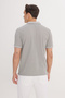 Men's Non-Shrink Cotton Fabric Slim Fit Narrow Cut Gray Non-Curling Polo Collar T-Shirt - 8