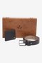 Men's Black Special Wooden Belt with Gift Box - Card Holder Accessory Set Groom's Pack