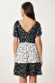 Women's Black White Heart Pattern Summer Mini Dress Tp00052 - 4