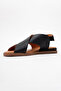 706 Genuine Leather Black Skin Women's Sandals - 4