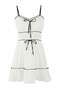 White Woven Shirred Beach Mini Dress Tbess25El00147 - 5
