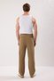 Beige Wide Leg Loose Fabric Baggy Trousers Tmnss23Pl00039 - 5