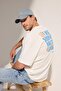 Ekru Oversize/Geniş Kesim Baskılı %100 Pamuklu T-Shirt TMNSS25TS00223