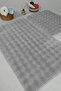 Modern Bubble Washable Non-Slip Plush Bath Mat Carpet 2-Piece Toilet Set 60X100-50X60Cm Gray - 4