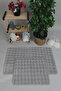 Modern Bubble Washable Non-Slip Plush Bath Mat Carpet 2-Piece Toilet Set 60X100-50X60Cm Gray