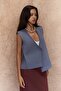 Maysa Embroidery Detail Indigo Vest - 4