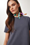 A-Line Summer Knitted Dress Anthracite Lub0005 - 3