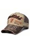 Black Rebel Embroidered Washed Distressed Style Adjustable Back Unisex Brown Hat - 2