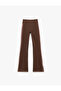 High Waist Color Block Split Interlock Spanish Leg Sports Leggings - 3