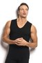 Men's Black Cotton Lycra V-Neck Undershirt 117