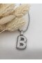 Zircon Stone Twist Chain Chubby Letter Balloon Necklace-Silver Color - 3