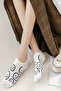 Emoji Patterned Women's Booties Socks Set of 4 – Cotton, Summer, Stylish and Comfortable Socks Set - 5