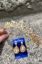 Alejandro Gold Bridal Henna Crown Special Occasion Accessory Women's Crown and Drop Shuttle Earrings Set - 5