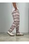 Men's Burgundy Ethnic Motif Relaxed Fit Linen Trousers Coc2228 - 2