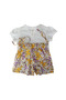 Girls' Double Suit Printed Ecru T-Shirt Floral Patterned Shorts - 2