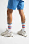 Since 1984 3Pack - White-Blue-Red Unisex Sports & Lifestyle Towel Sole Organic Cotton 3-Piece Sock Set - 2